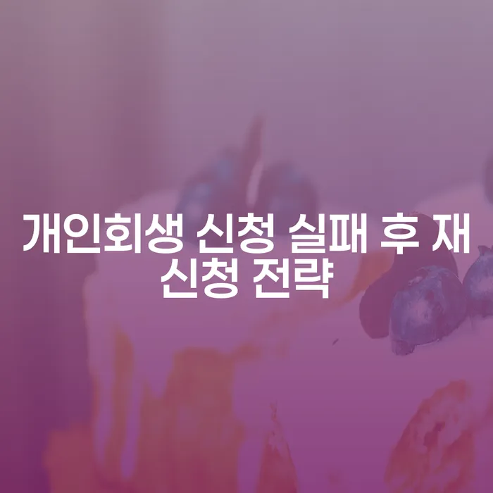 개인회생 신청 실패 후 재신청 전략: 어떻게 해야 성공할 수 있을까요?